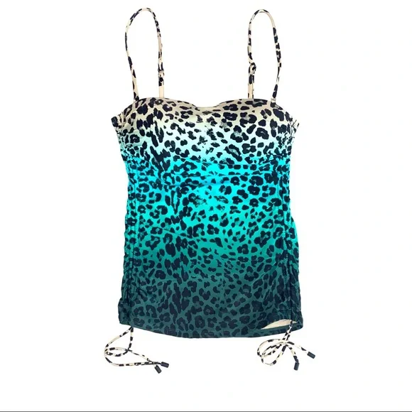 SOLD 💕La Blanca Blue Dip Into The Wild Bandeau Tankini Top - Picture 2 of 12